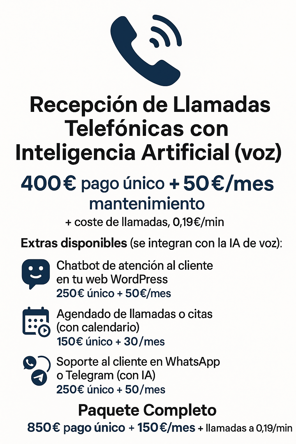 Recepcion de llamadas con Inteligencia Artificial