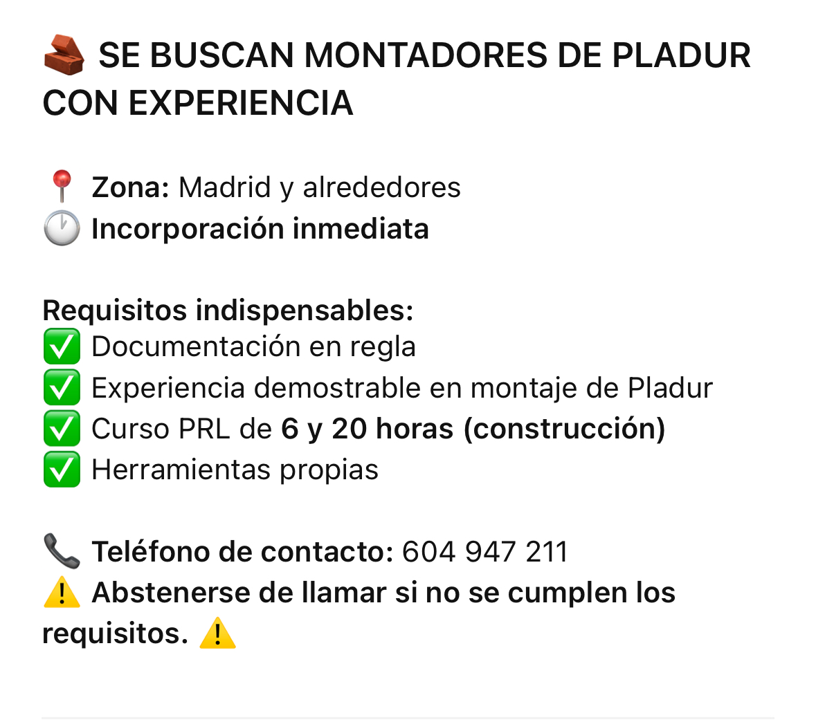OFERTA DE EMPLEO